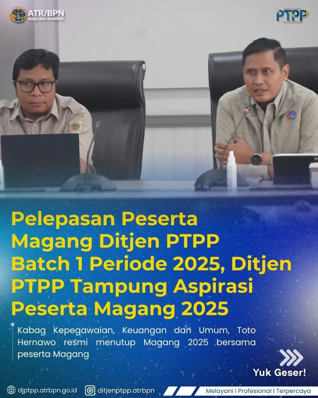 Pelepasan Peserta Magang Ditjen PTPP Batch 1 Periode 2025, Ditjen PTPP Tampung Aspirasi Peserta Magang 2025