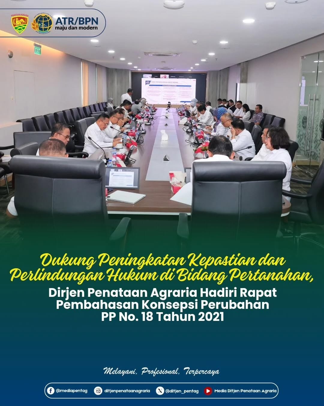 Dukung Peningkatan Kepastian dan Perlindungan Hukum di Bidang Pertanahan Dirjen Penataan Agraria Hadiri Rapat Pembahasan Konsepsi Perubahan PP No. 18 Tahun 2021