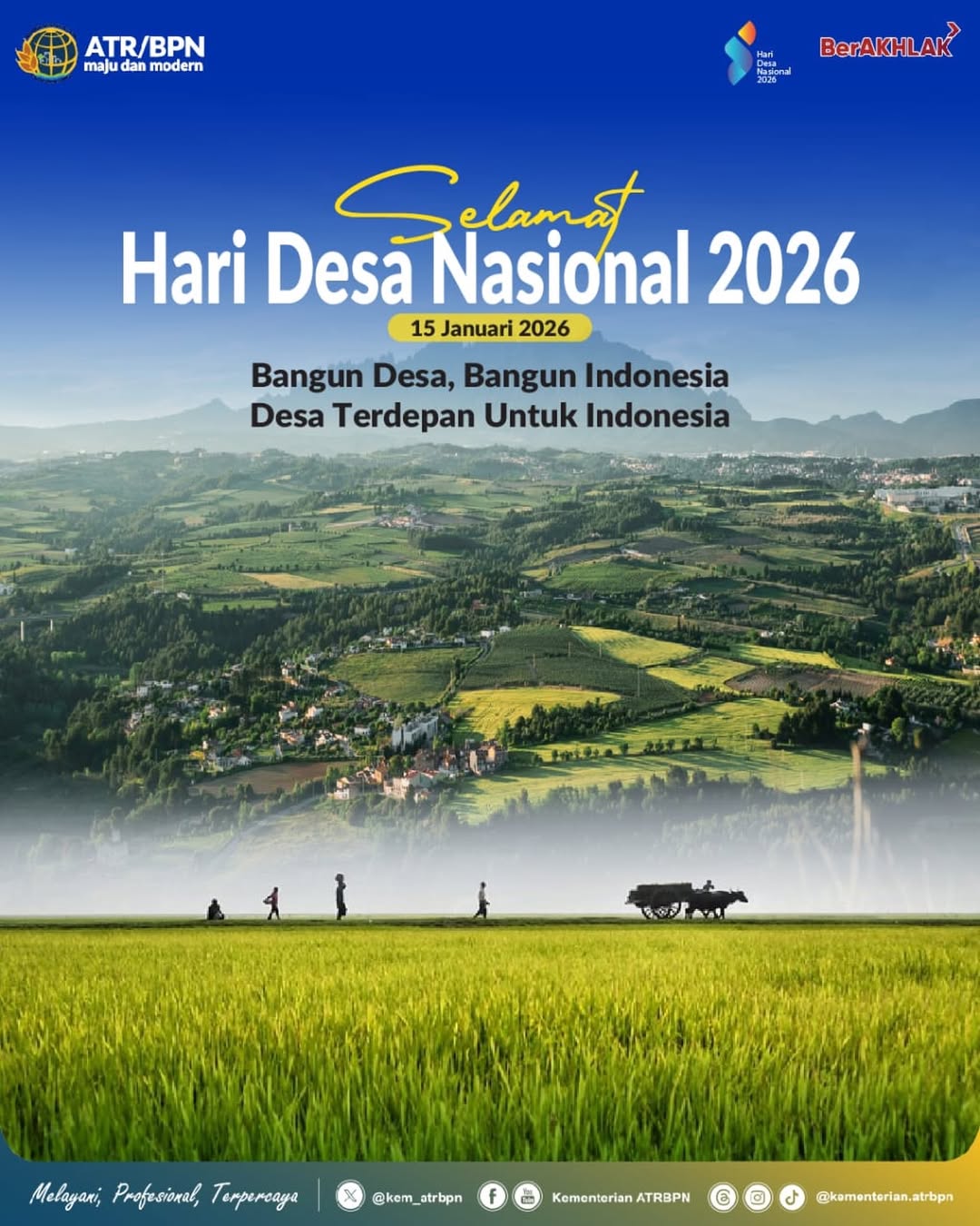 Kementerian ATR/BPN Ucapkan Selamat Hari Desa Nasional Tahun 2026, Dorong Desa Mandiri dan Inovatif