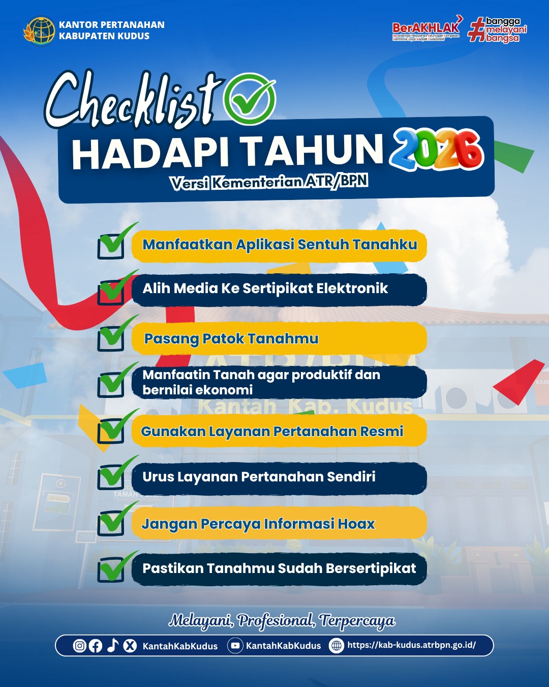 Kantor Pertanahan Kabupaten Kudus Ajak Masyarakat Siap Hadapi 2026 dengan Layanan Pertanahan Modern dan Aman