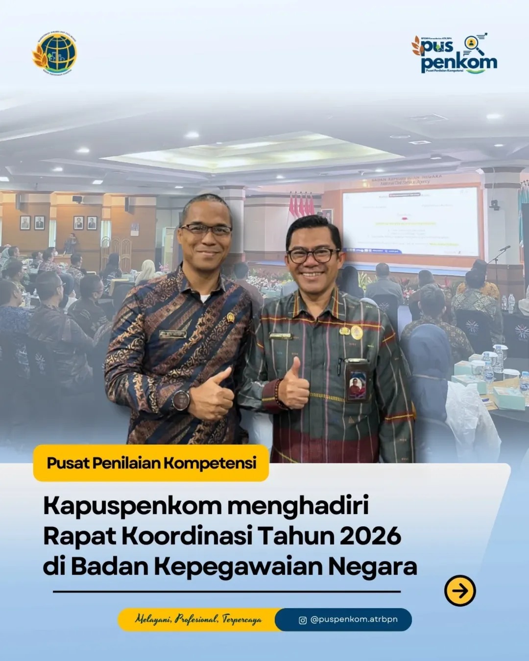 Kepala Pusat Penilaian Kompetensi Hadiri Rapat Koordinasi BKN Tahun 2026