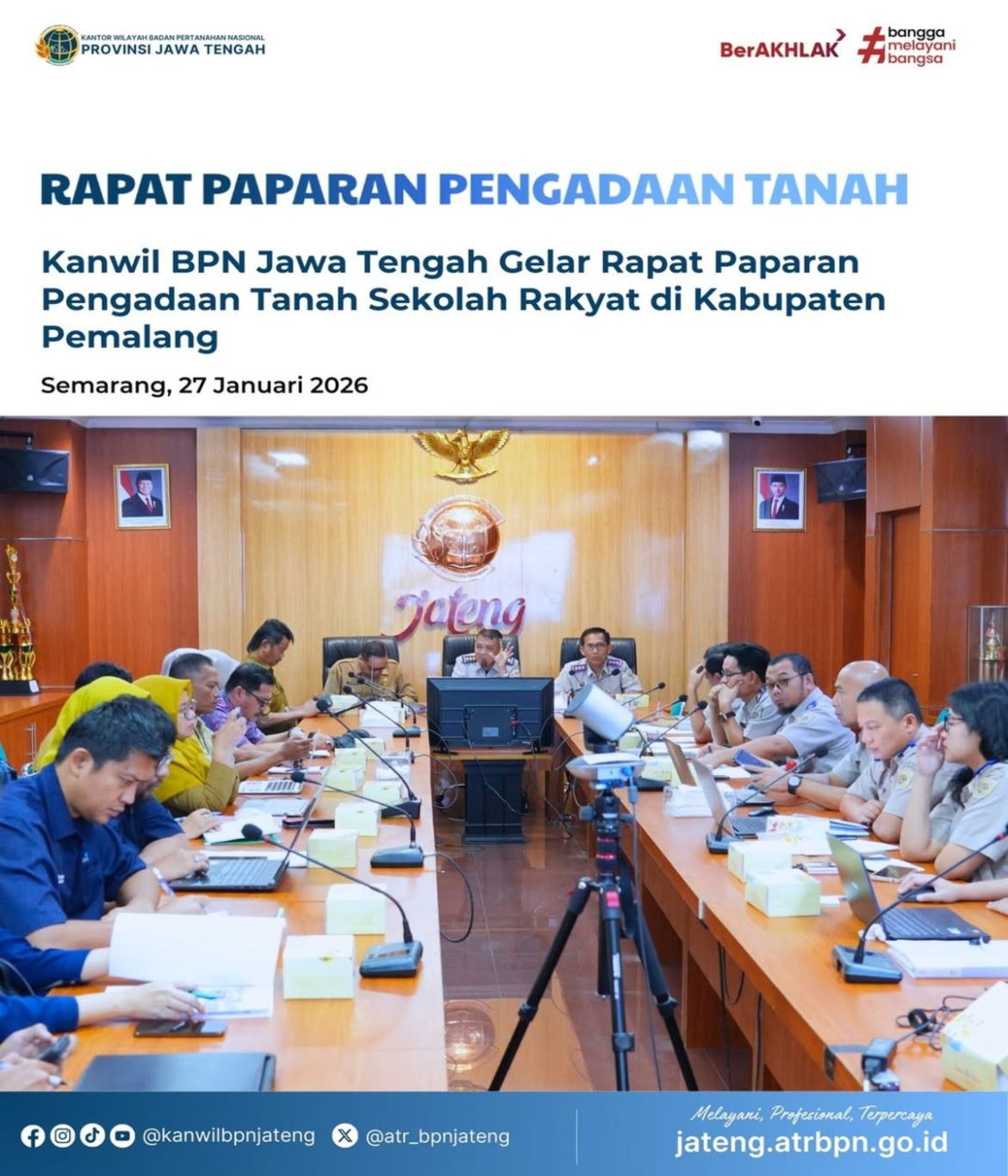 Kanwil BPN Jawa Tengah Gelar Rapat Paparan Pengadaan Tanah Sekolah Rakyat di Kabupaten Pemalang