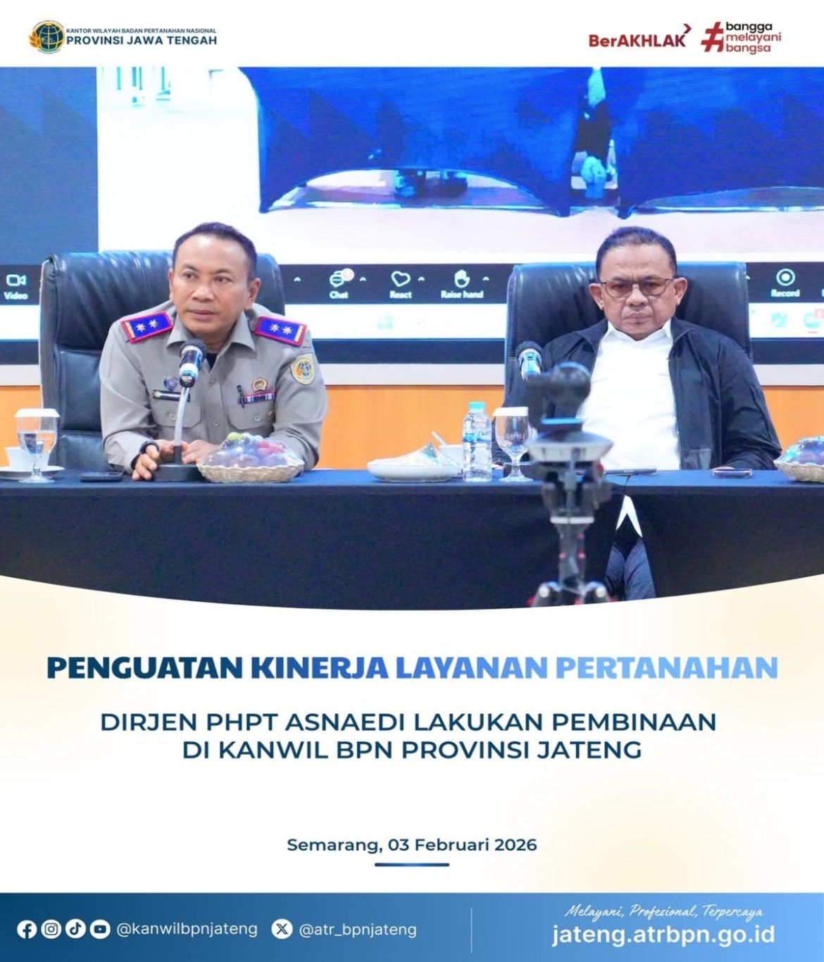 Penguatan Kinerja Layanan Pertanahan Dirjen PHPT Asnaedi Lakukan Pembinaan di Kanwil BPN Provinsi Jawa Tengah