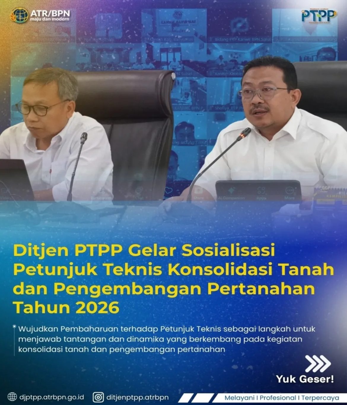 Ditjen PTPP Gelar Sosialisasi Petunjuk Teknis Konsolidasi Tanah dan Pengembangan Pertanahan Tahun Anggaran 2026