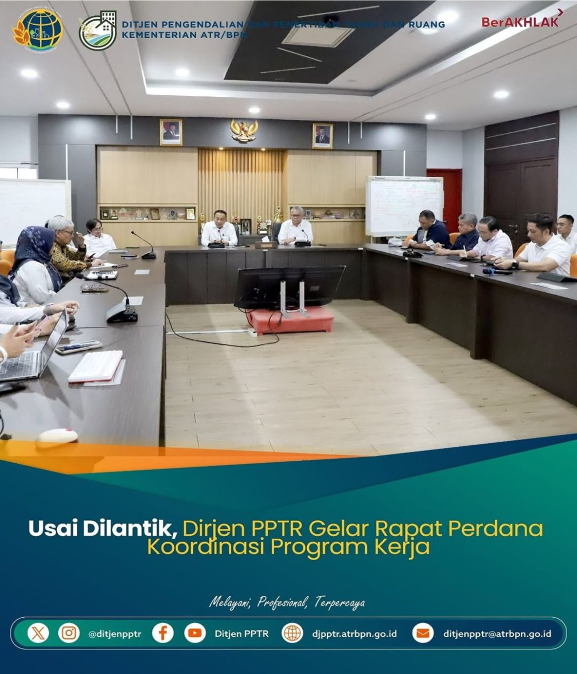 Usai Dilantik Direktur PPTR menggelar rapat internal perdana bersama jajaran Koordinasi Program Kerja