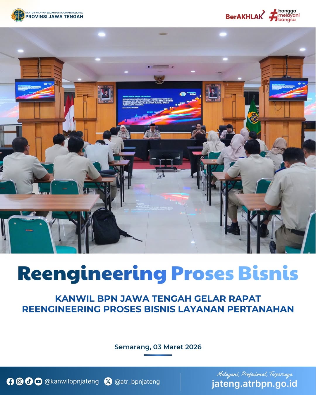 Kanwil BPN Jawa Tengah Gelar Rapat Reenginering Proses Bisnis Layanan Pertanahan