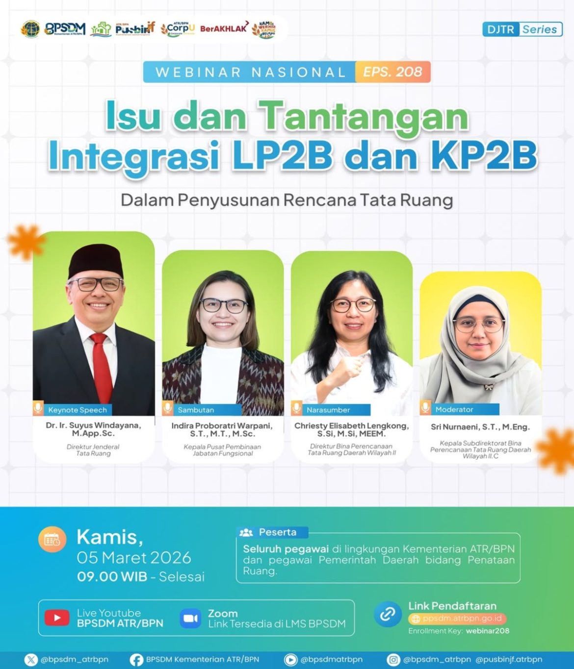 BPSDM ATR/BPN Gelar Webinar Nasional Bahas Integrasi LP2B dan KP2B dalam Penataan Ruang