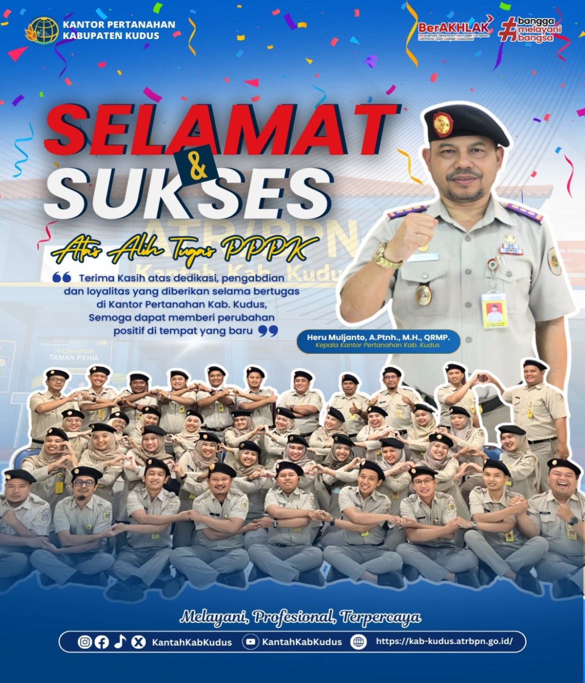 Kantor Pertanahan Kabupaten Kudus Dukung Pengembangan Karier Pegawai PPPK Melalui Alih Tugas