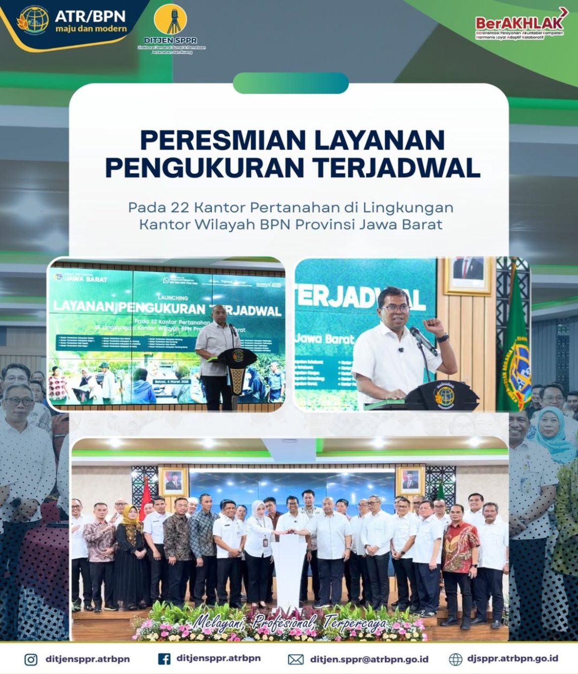 Peresmian Layanan Pengukuran Terjadwal Oleh Direktur Jenderal Survei dan Pemetaan Pertanahan dan Ruang (Dirjen SPPR)