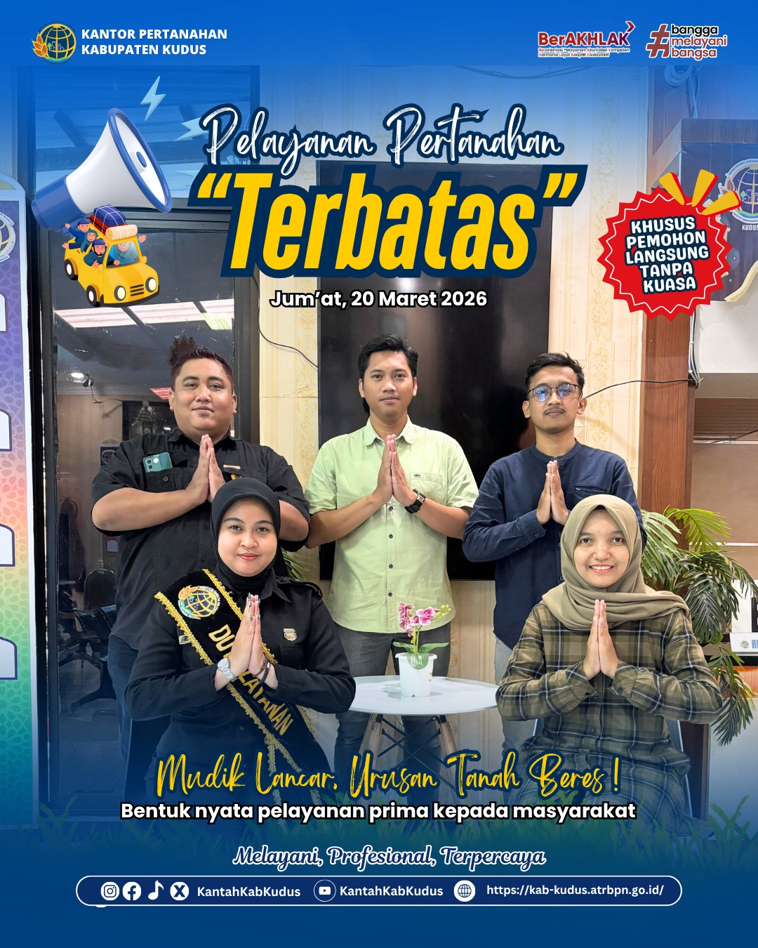 Di Masa Libur Nasional Kantor Pertanahan Kabupaten Kudus Tetap Berikan Pelayanan Terbatas