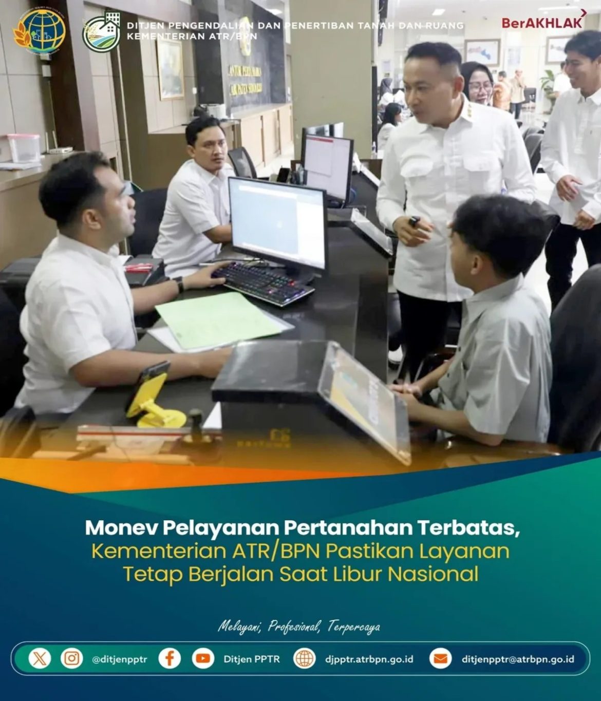 Monev Pelayanan Pertanahan Terbatas, Kementerian ATR/BPN Pastikan Layanan Tetap Berjalan saat Libur Nasional