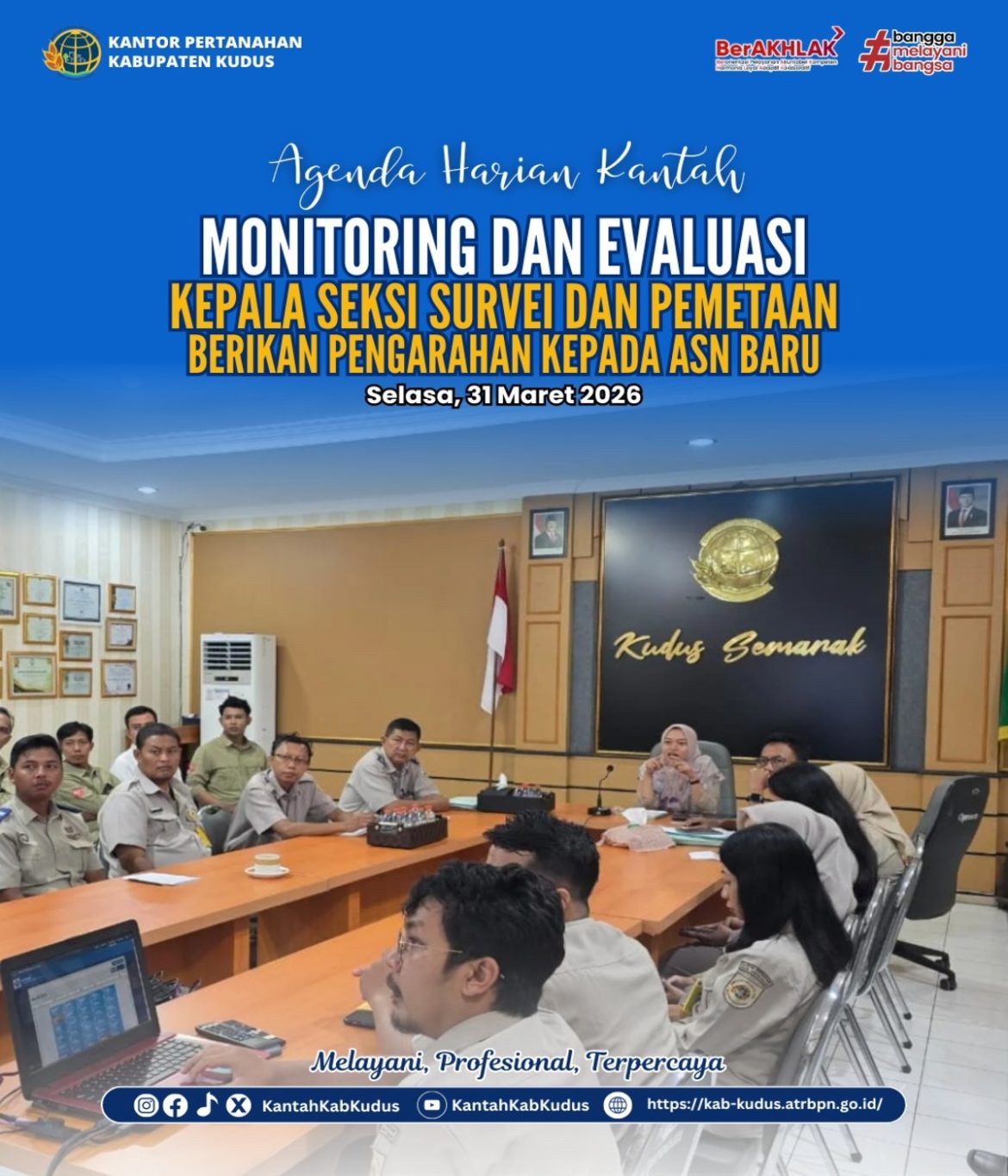 Monitoring dan Evaluasi Kepala Seksi Survei dan Pemetaan Berikan Pengarahan Kepada ASN Baru
