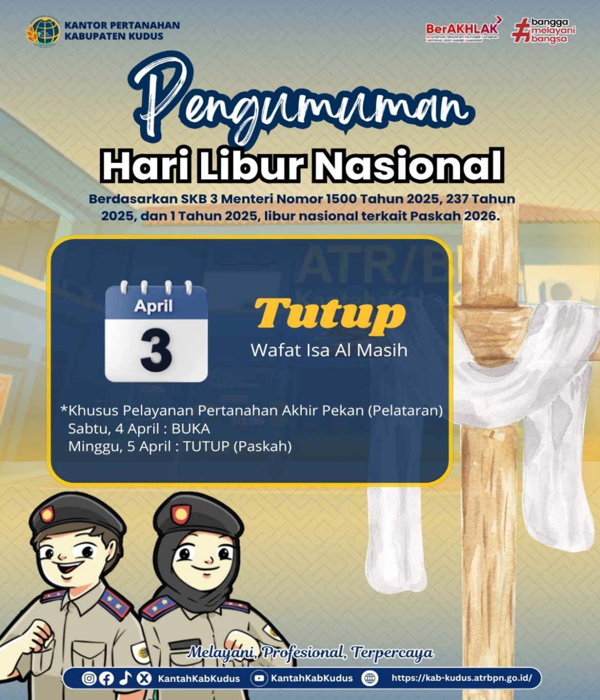 Pengumuman Libur Layanan Kantor Pertanahan Kab. Kudus