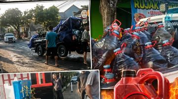 Ratusan Galon Diduga Berisikan Solar Subsidi Banjiri Jalan, Om Bob Minta APH Tindaklanjuti