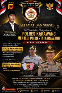 AKPERSI DPC Karawang Sampaikan Ucapan Selamat atas Pengukuhan Polres Karawang Menjadi Polresta Karawang

KARAWANG – Dewan Pimpinan Cabang (DPC) Asosiasi Keluarga Pers Indonesia (AKPERSI) Kabupaten Karawang menyampaikan ucapan selamat dan sukses atas pengukuhan peningkatan tipe Polres Karawang menjadi Polresta Karawang di bawah jajaran Polda Jawa Barat. Momentum bersejarah tersebut dinilai sebagai langkah strategis dalam memperkuat pelayanan, perlindungan, dan penegakan hukum kepada masyarakat Kabupaten Karawang.

Ketua DPC AKPERSI Kabupaten Karawang, Ferimaulana, mengatakan bahwa peningkatan status Polres menjadi Polresta merupakan bentuk kepercayaan negara kepada institusi Kepolisian Republik Indonesia dalam menjawab tantangan keamanan dan ketertiban masyarakat yang semakin kompleks seiring pesatnya perkembangan Kabupaten Karawang sebagai kawasan industri, perdagangan, dan investasi nasional.

Menurut Ferimaulana, hadirnya Polresta Karawang diharapkan mampu meningkatkan kualitas pelayanan publik yang lebih cepat, profesional, transparan, dan humanis sesuai dengan semangat transformasi Polri yang Presisi.

"Atas nama keluarga besar DPC AKPERSI Kabupaten Karawang, kami mengucapkan selamat dan sukses atas pengukuhan Polres Karawang menjadi Polresta Karawang. Semoga momentum ini menjadi awal yang baik dalam meningkatkan kualitas pelayanan kepada masyarakat serta memperkuat kepercayaan publik terhadap institusi Polri," ujar Ferimaulana.

Dalam kesempatan tersebut, Ferimaulana juga menyampaikan apresiasi dan penghargaan setinggi-tingginya kepada AKBP Fiki Novian Ardiansyah, S.H., S.I.K., M.K.P., M.Si., CFE atas dedikasi, pengabdian, serta kepemimpinannya selama menjabat sebagai Kapolres Karawang.

Di bawah kepemimpinannya, berbagai program pelayanan masyarakat, pemeliharaan keamanan dan ketertiban, serta sinergi bersama pemerintah daerah, media, dan berbagai elemen masyarakat dinilai berjalan dengan baik. Berbagai upaya penegakan hukum maupun pendekatan humanis kepada masyarakat turut menjadi bagian dari kepemimpinannya selama bertugas di Kabupaten Karawang.

"Feri menilai kontribusi AKBP Fiki Novian Ardiansyah telah memberikan warna positif dalam membangun komunikasi yang baik antara Polri dengan masyarakat maupun insan pers, sehingga hubungan kemitraan dapat terus terjalin secara konstruktif.

Selain itu, AKPERSI juga menyampaikan ucapan selamat datang dan selamat bertugas kepada KOMBES POL. Mario Prahatinto, S.H., S.I.K., M.Si. sebagai Kapolresta Karawang.

Ferimaulana menyampaikan keyakinannya bahwa dengan pengalaman dan kepemimpinan Kombes Pol. Mario Prahatinto, Polresta Karawang akan semakin maju dalam menjalankan tugas menjaga keamanan, menegakkan hukum, serta memberikan pelayanan prima kepada masyarakat.

"Kami mengucapkan selamat mengemban amanah kepada Bapak Kombes Pol. Mario Prahatinto sebagai Kapolresta Karawang. Semoga senantiasa diberikan kesehatan, kekuatan, dan kemudahan dalam memimpin Polresta Karawang menuju institusi yang semakin Presisi, profesional, humanis, modern, serta dicintai masyarakat," katanya.

Lebih lanjut, AKPERSI menegaskan bahwa pers memiliki peran penting sebagai mitra strategis Polri dalam menyampaikan informasi yang akurat, berimbang, serta memberikan edukasi kepada masyarakat. Sinergi antara Polri dan insan pers dinilai menjadi salah satu faktor penting dalam menjaga kondusivitas daerah.

AKPERSI berharap hubungan harmonis yang selama ini telah terbangun dapat terus diperkuat melalui komunikasi yang terbuka, transparan, serta saling menghormati fungsi dan tugas masing-masing demi kepentingan masyarakat luas.

Dengan berubahnya status menjadi Polresta, diharapkan institusi Kepolisian di Kabupaten Karawang mampu meningkatkan kapasitas organisasi, memperkuat pelayanan publik, mempercepat respons terhadap berbagai persoalan keamanan, serta semakin adaptif menghadapi dinamika sosial di tengah pertumbuhan wilayah yang begitu pesat.

Di akhir pernyataannya, Ferimaulana mengajak seluruh elemen masyarakat untuk bersama-sama mendukung kinerja Polresta Karawang agar tercipta situasi keamanan dan ketertiban masyarakat yang aman, damai, dan kondusif.

"Selamat dan sukses atas Pengukuhan Peningkatan Tipe Polres Karawang menjadi Polresta Karawang. Terima kasih kepada AKBP Fiki Novian Ardiansyah atas dedikasi dan pengabdiannya selama memimpin Polres Karawang. Selamat bertugas kepada Kombes Pol. Mario Prahatinto sebagai Kapolresta Karawang. Semoga Polresta Karawang semakin Presisi, profesional, humanis, dan terpercaya dalam memberikan perlindungan, pengayoman, serta pelayanan terbaik kepada seluruh masyarakat Kabupaten Karawang," tutup Ferimaulana.